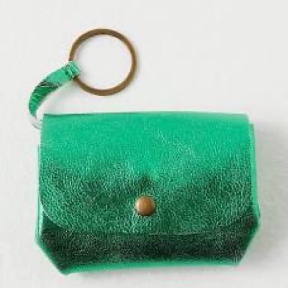 Free People Handbags - Free People Easy Eyes Wallet. Metallic Green